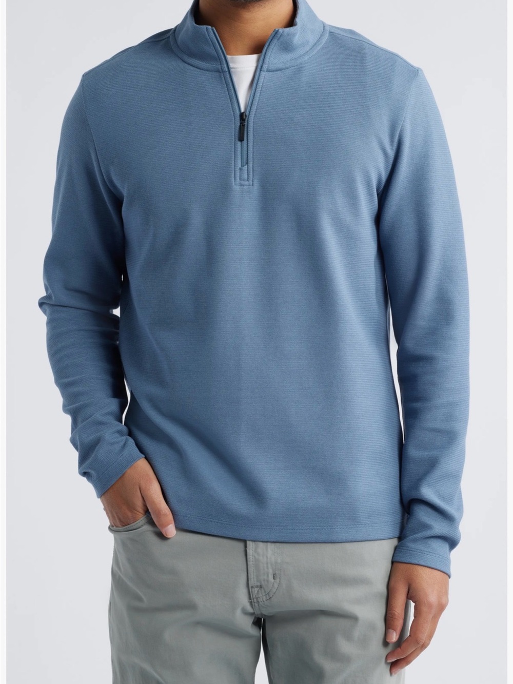 Robert Barakett Karuna Half Zip Men's Blue Bluefin Pullover Top Shirt NEW NWT M